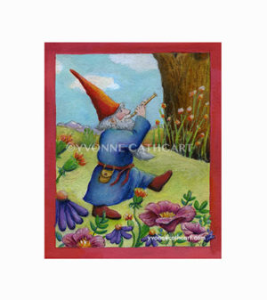 Gnome Playing Flute art print | YVONNE CATHCART