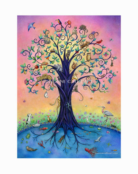 Animal Tree Of Life Art Print Yvonne Cathcart